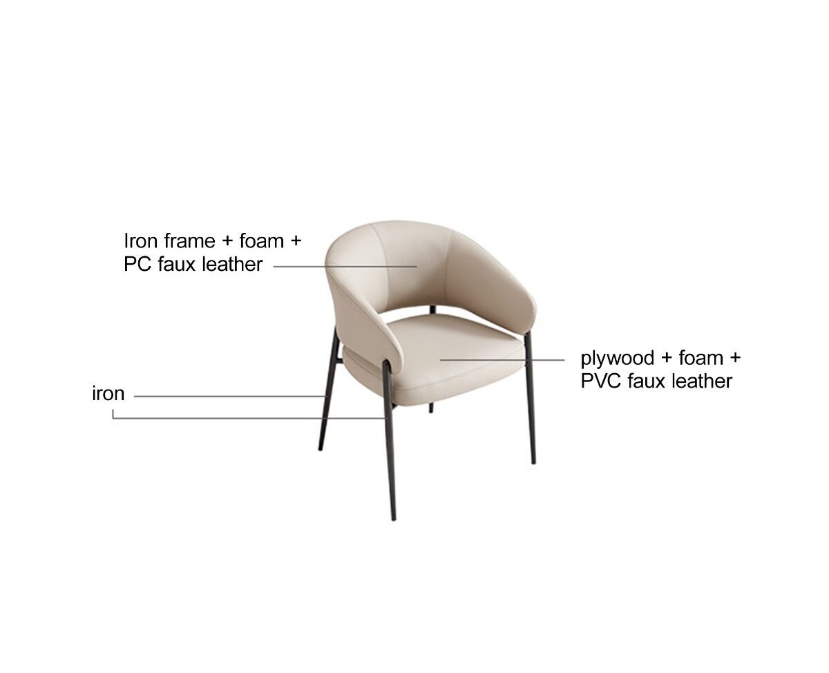 Vidar Faux Leather Dining Chair – Light Grey