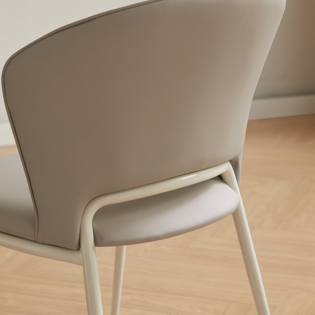 Anja Faux Leather Dining Chair – Taupe
