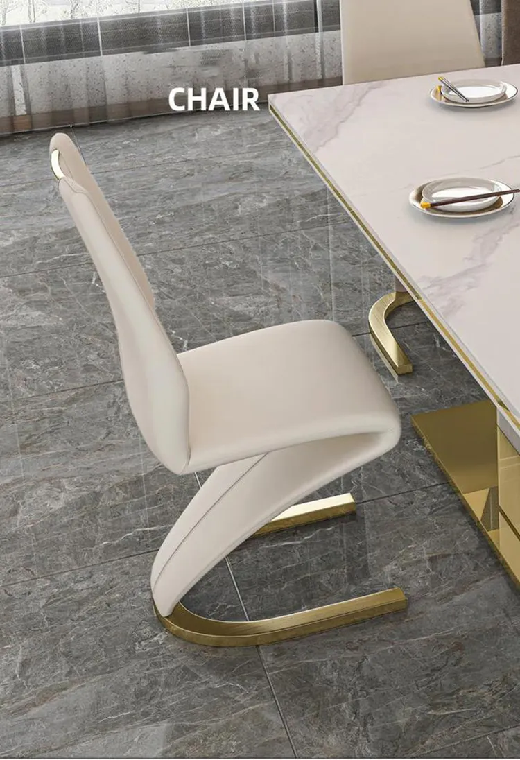 Lucenzo Modern Leather Dining Table Set