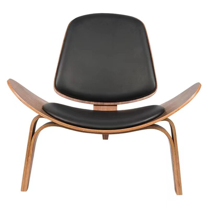 Tatum Walnut Veneer Accent Chair with PVC Upholstery