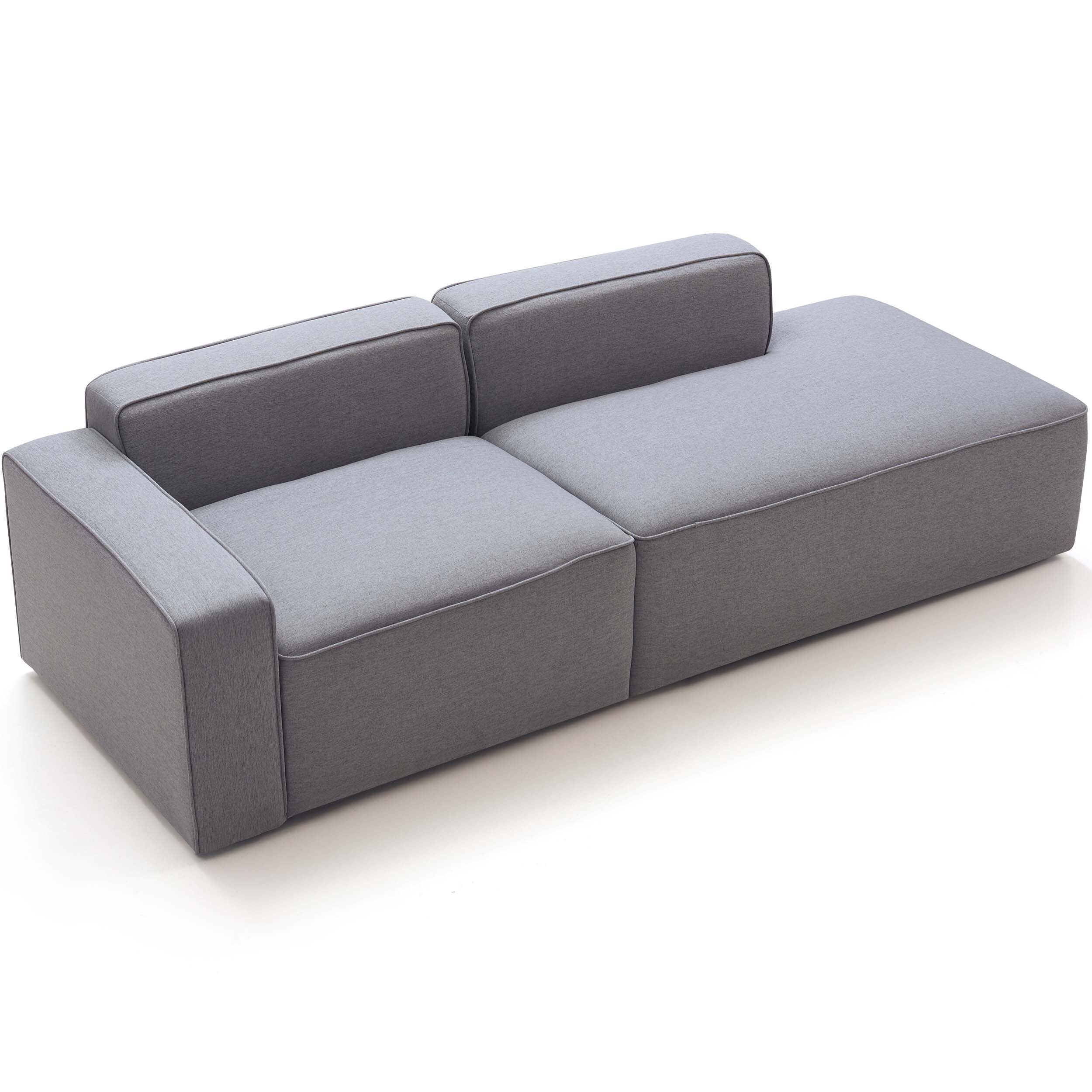 Tuomas 3-Seater Sofa with Ottoman – Light Grey