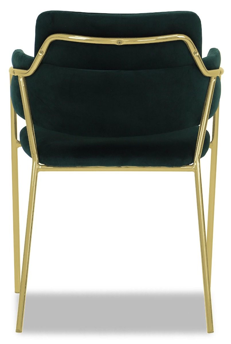 Emmiel Velvet Dining Chair with Gold Legs