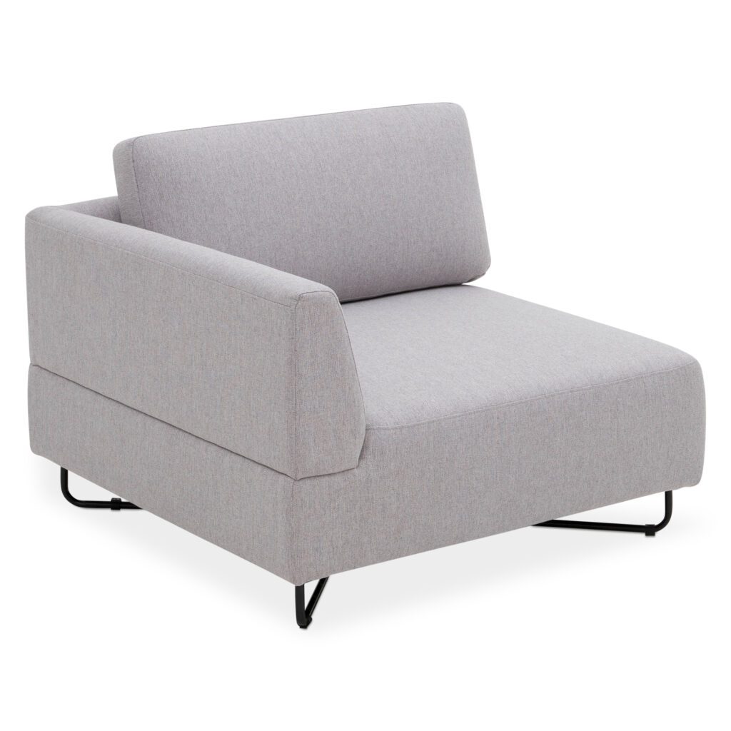 Scott 3-Seater Modular Sofa with Ottoman – Light Grey