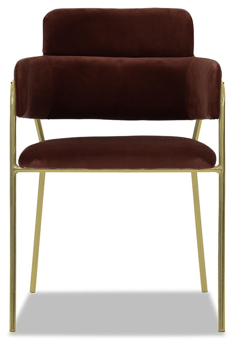 Emmiel Velvet Dining Chair with Gold Legs