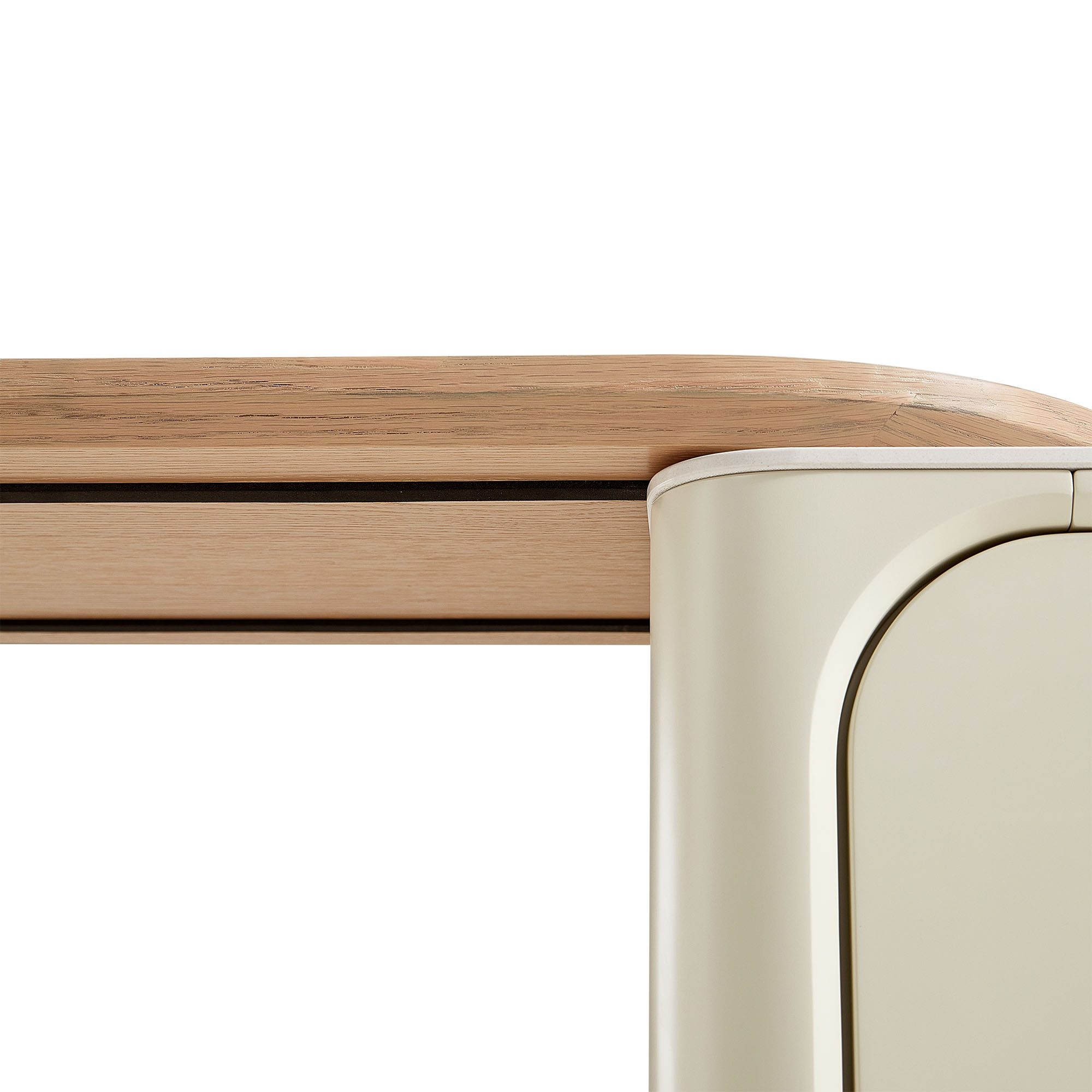 Wendell Extendable TV Console – Off-White Sintered Stone