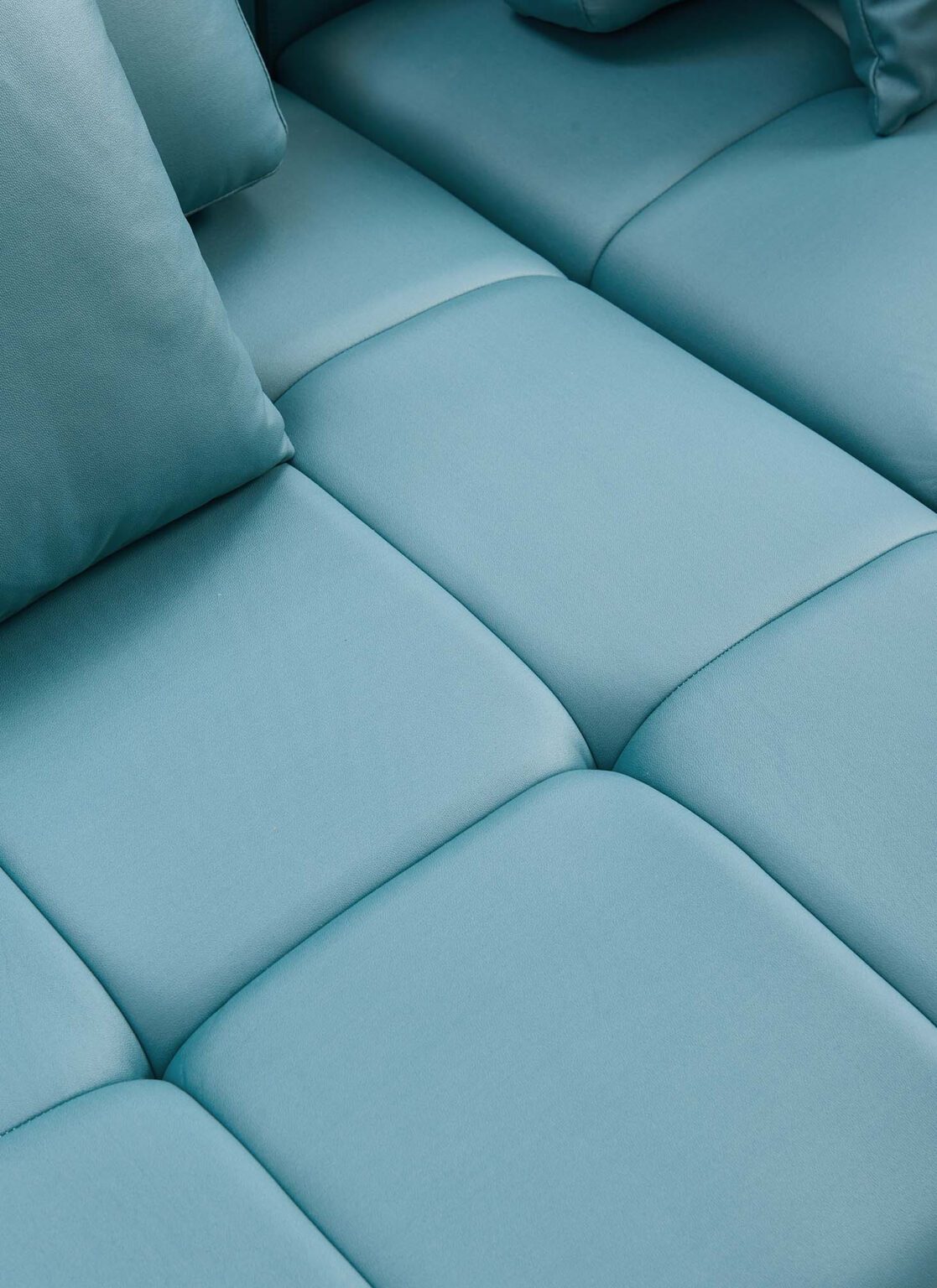 Woolcott L-Shape Sofa – Blue Green