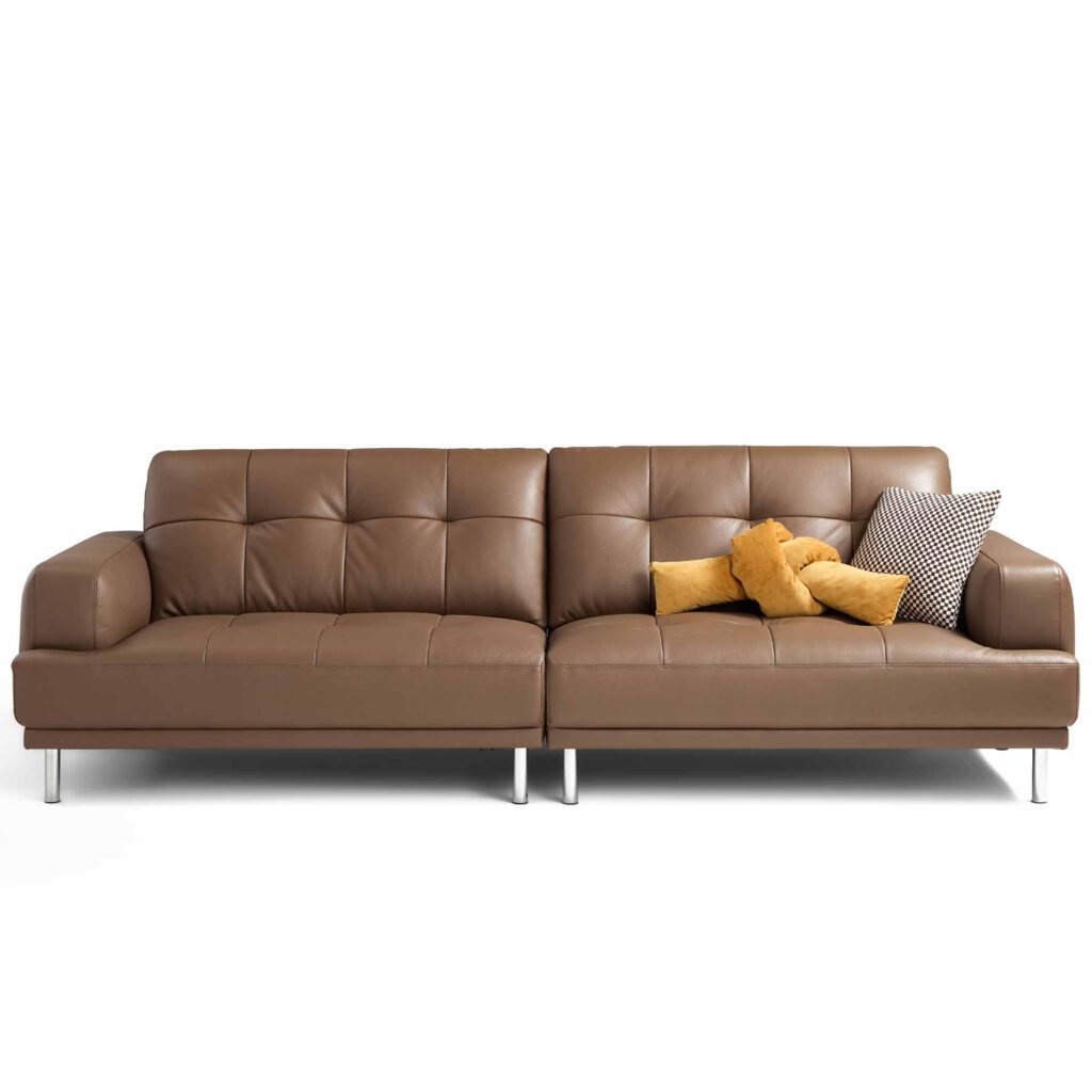 Olcay Premium 4-Seater Genuine Leather Sofa