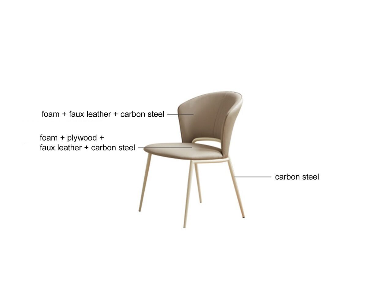 Anja Faux Leather Dining Chair – Taupe