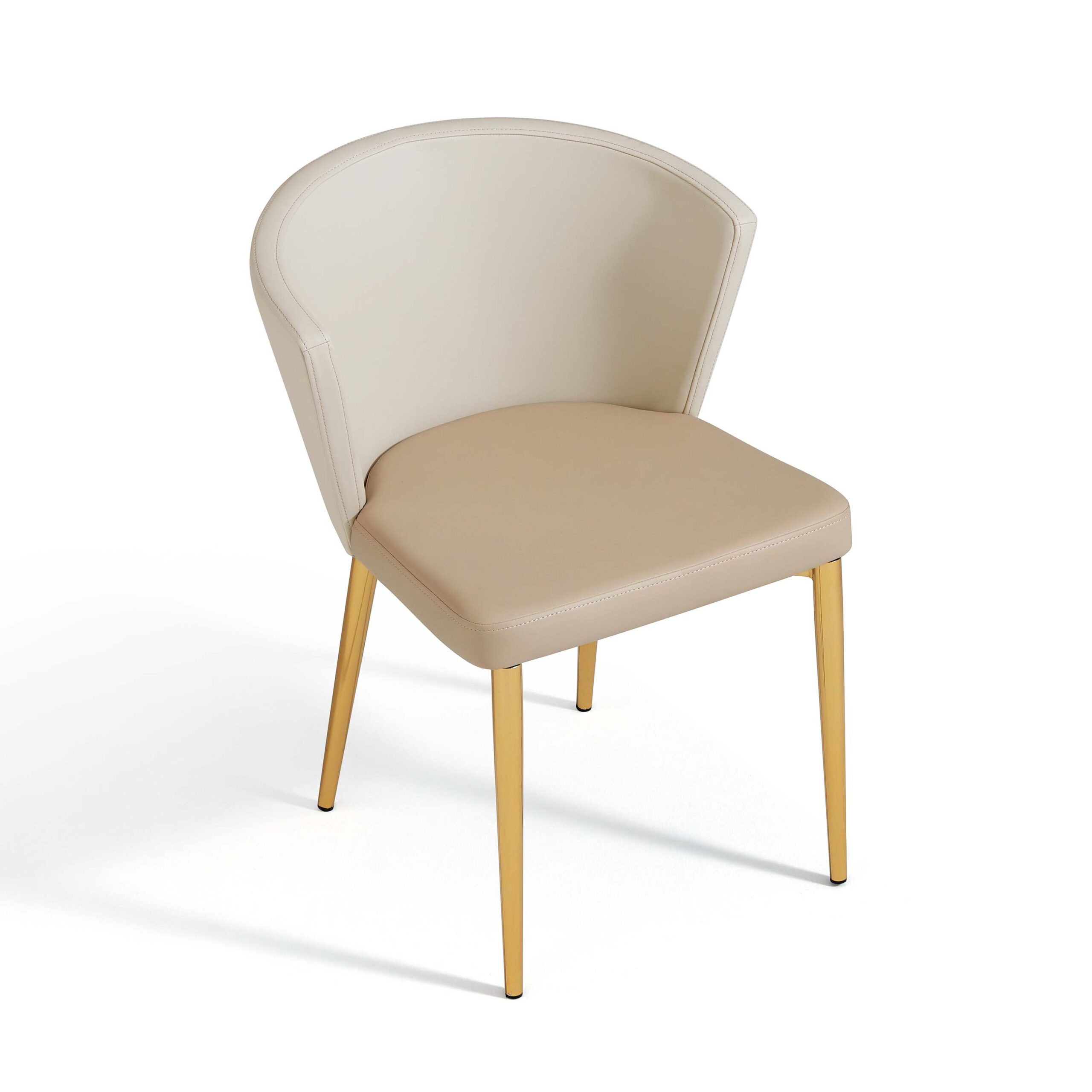 Zoltar CreamGold Faux Leather Dining Chair