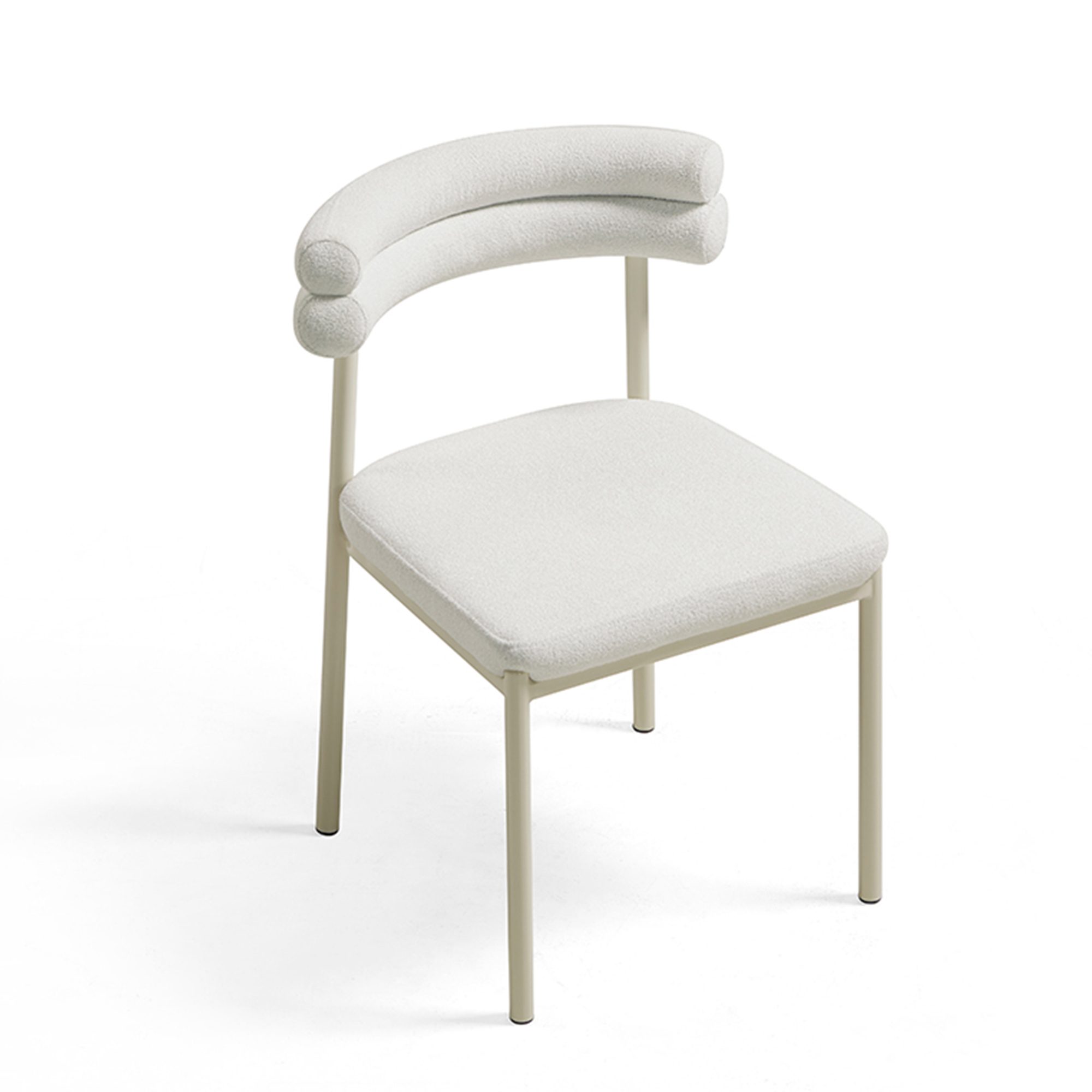 Aludra Sherpa Fleece Dining Chair – White