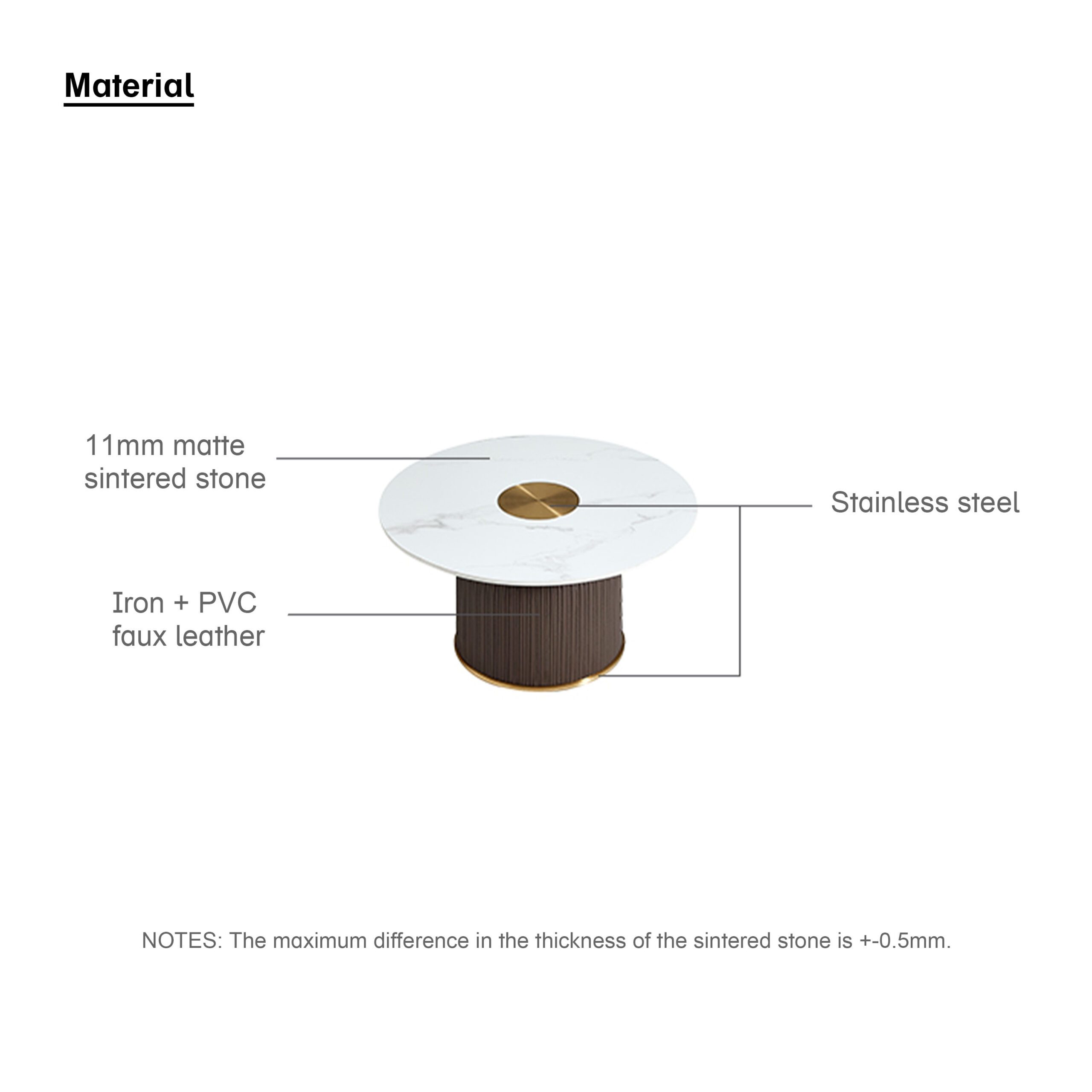 Baruch 0.7M Sintered Stone Coffee Table