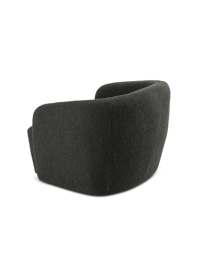 Elowen Curved Swivel Armchair – Boucle Fabric