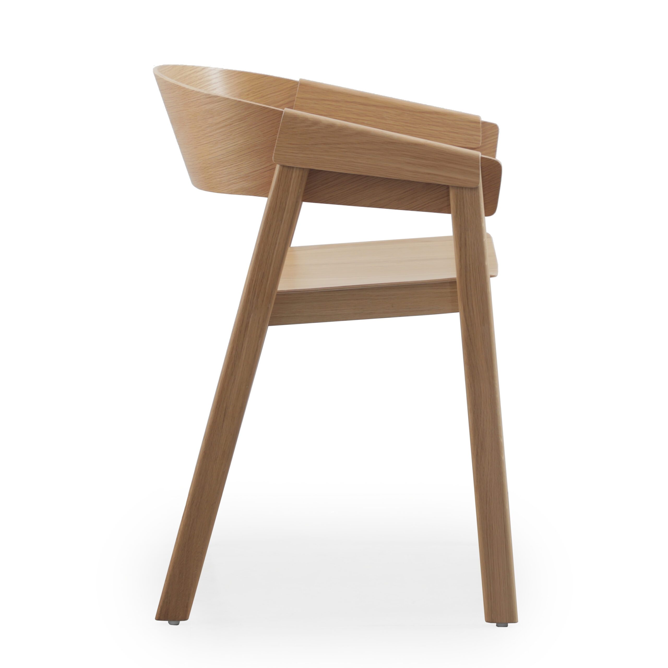 Emiko Oak Wood Dining Chair with Arms