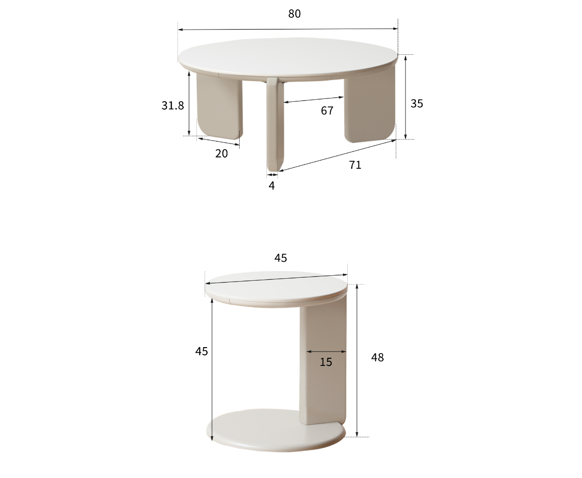Pallavi Sintered Stone Nesting Coffee Table Set