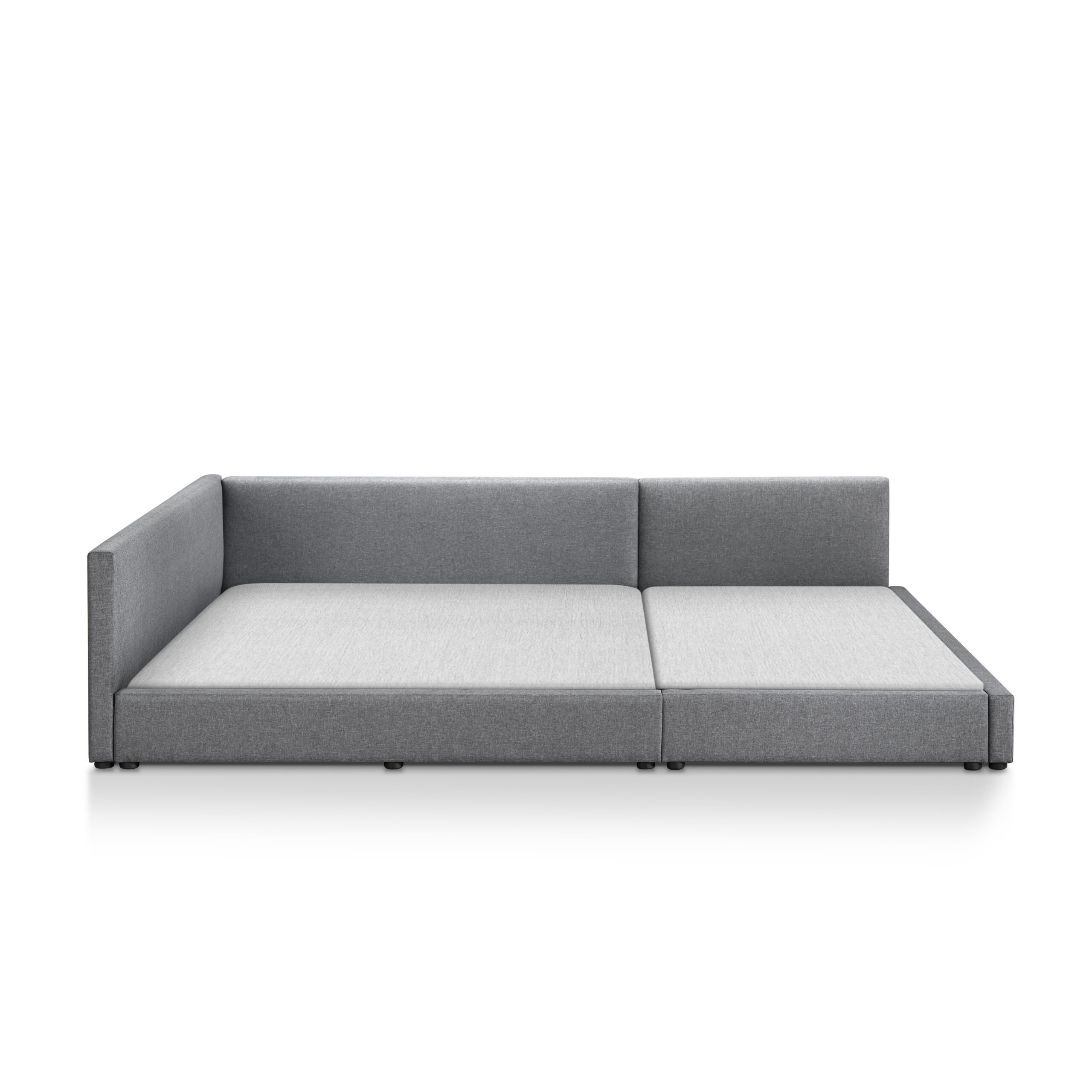 Lara Family Co-Sleeping Bed Frame Set – Queen + Single (Grey)