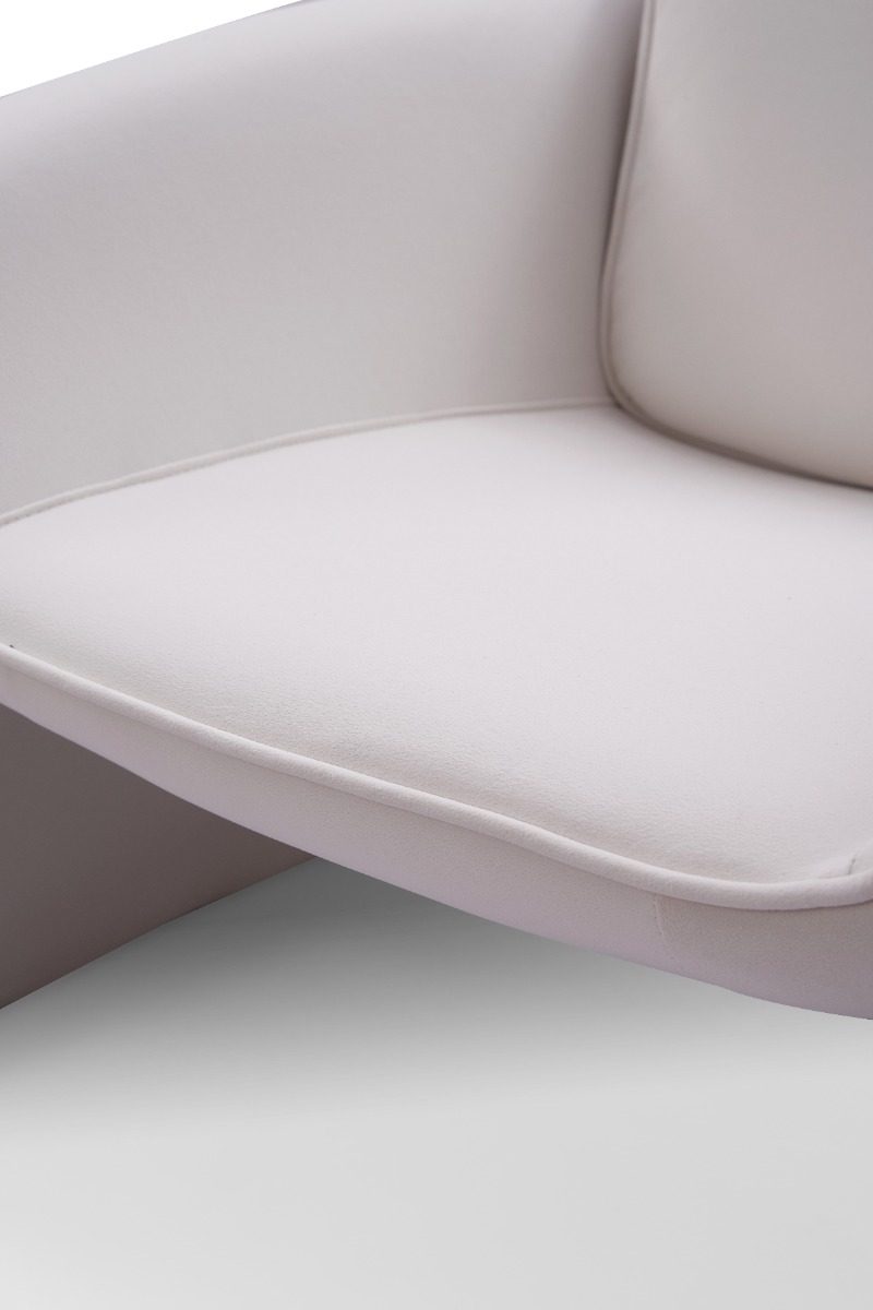 Gweir Modern White Fabric Armchair