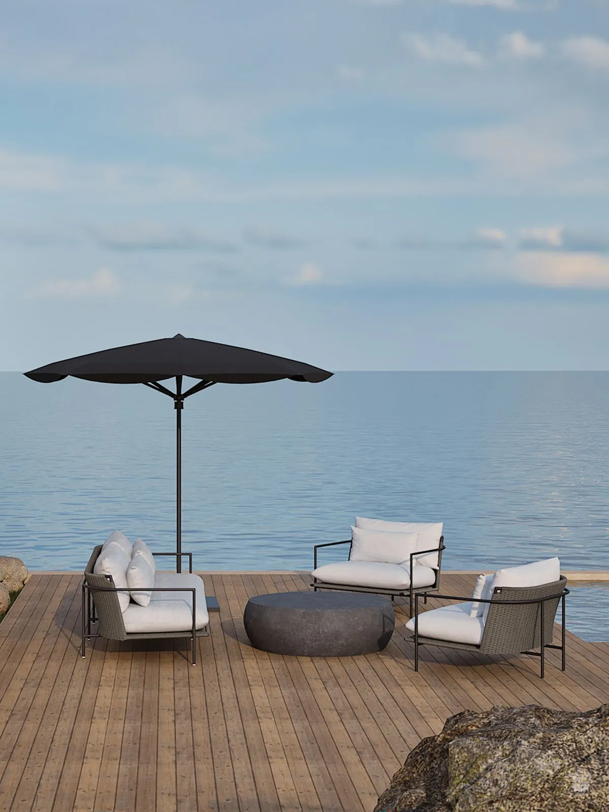 Eldric Outdoor Sofa – Natural Finish