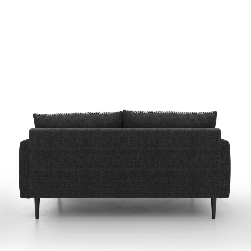Wardell 2-Seater Sofa – Dark Grey Houndstooth
