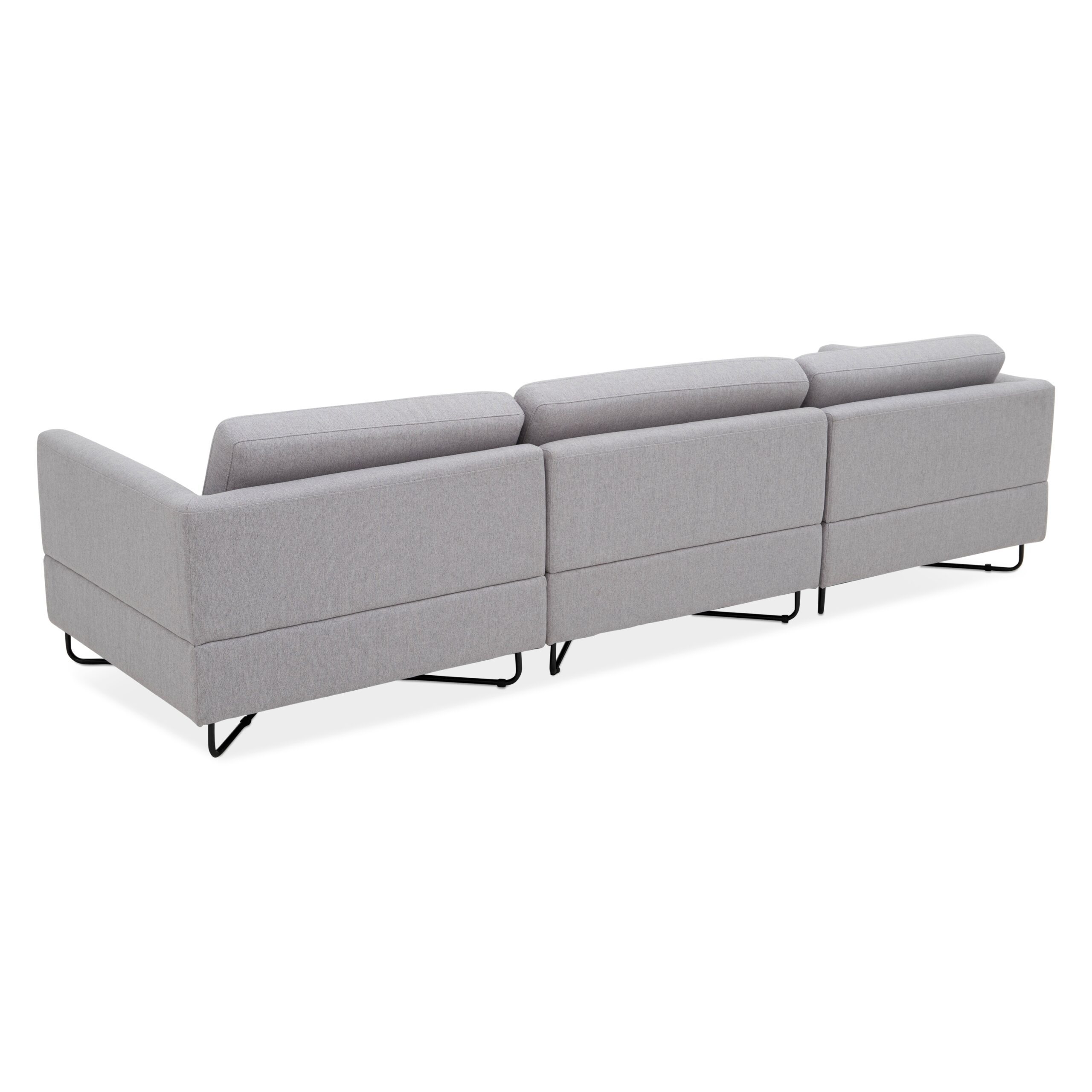 Scott 3-Seater Modular Sofa with Ottoman – Light Grey