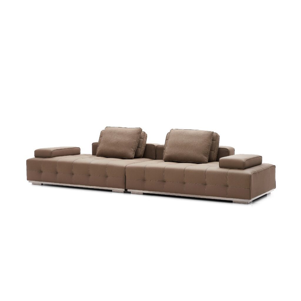 Talyessin 4-Seater Premium Leather Sofa – Dark Brown