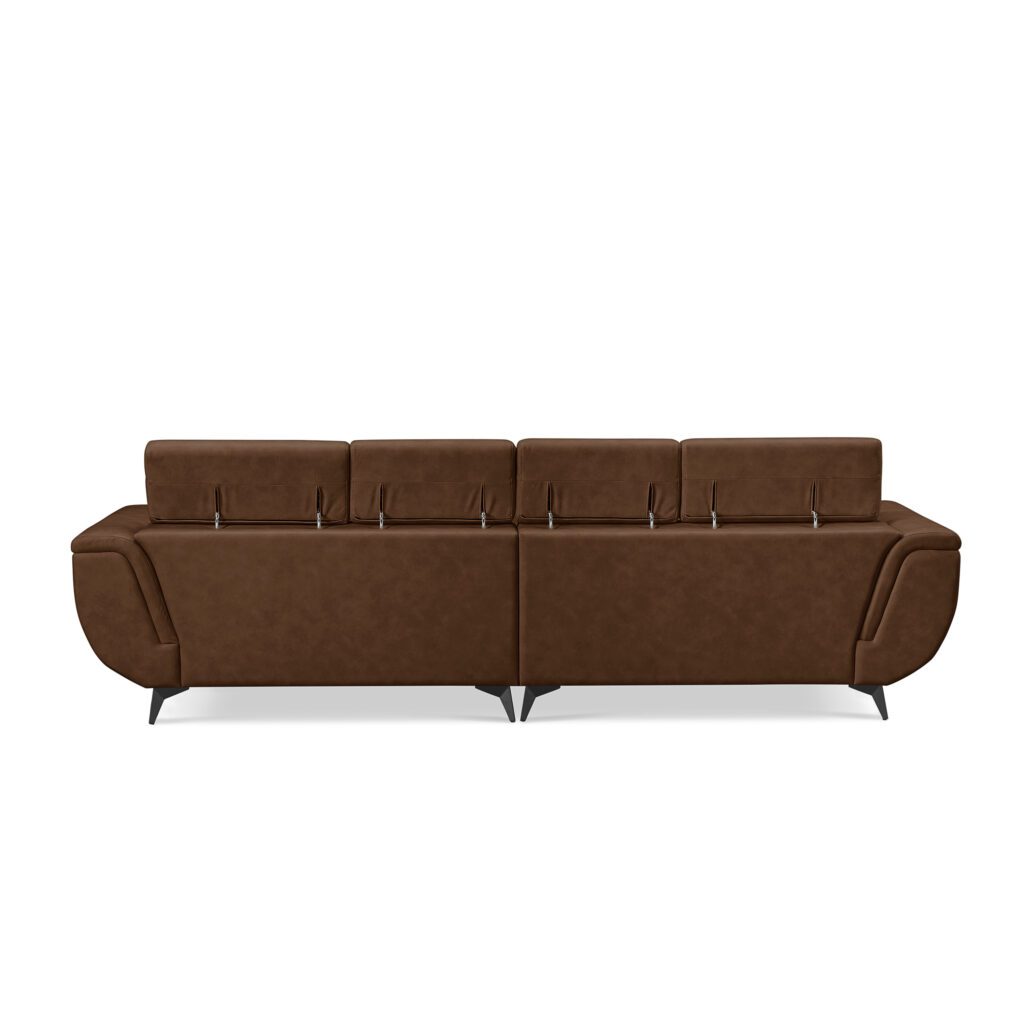 Alcina 4-Seater Leatheraire Fabric Sofa with Ottoman