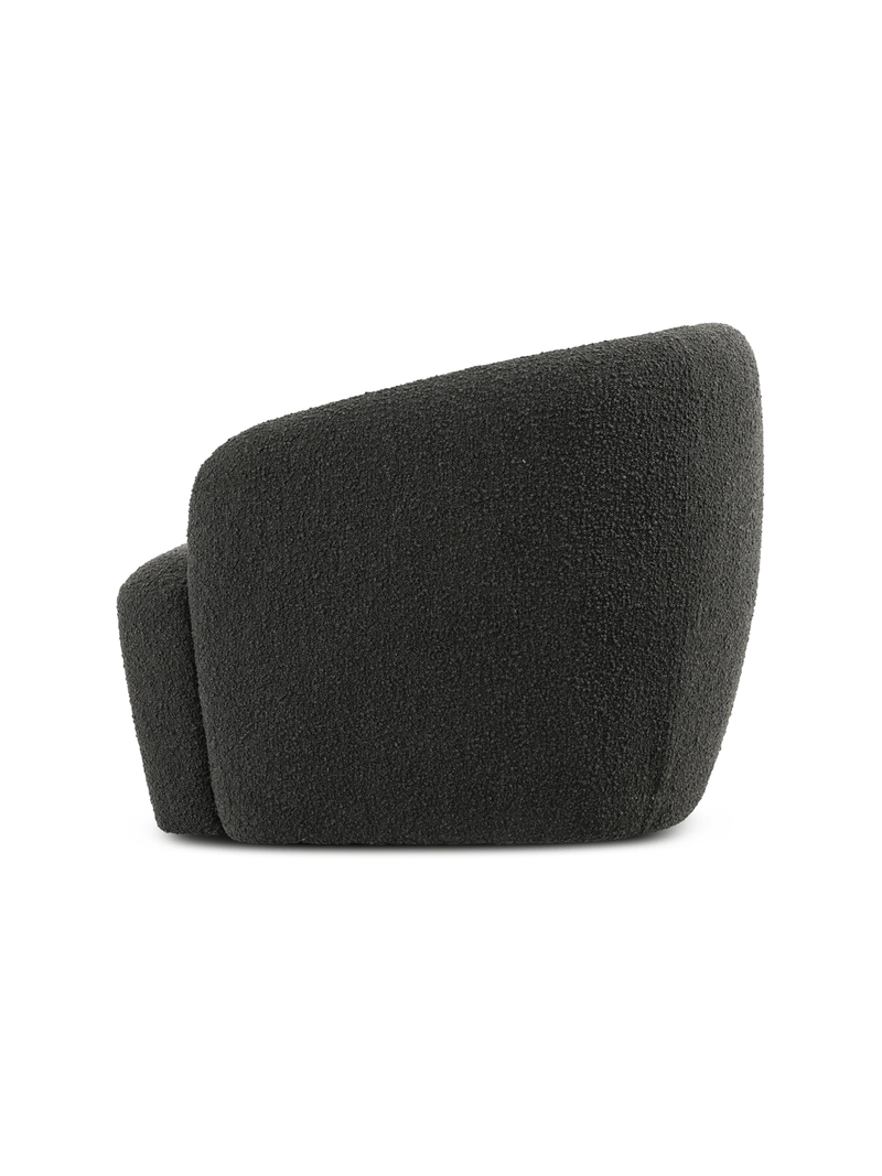 Elowen Curved Swivel Armchair – Boucle Fabric