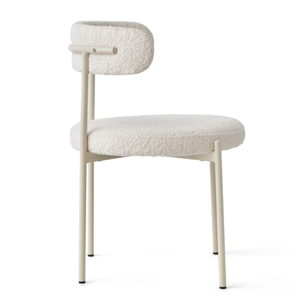 Abessa Velvet Dining Chair – White