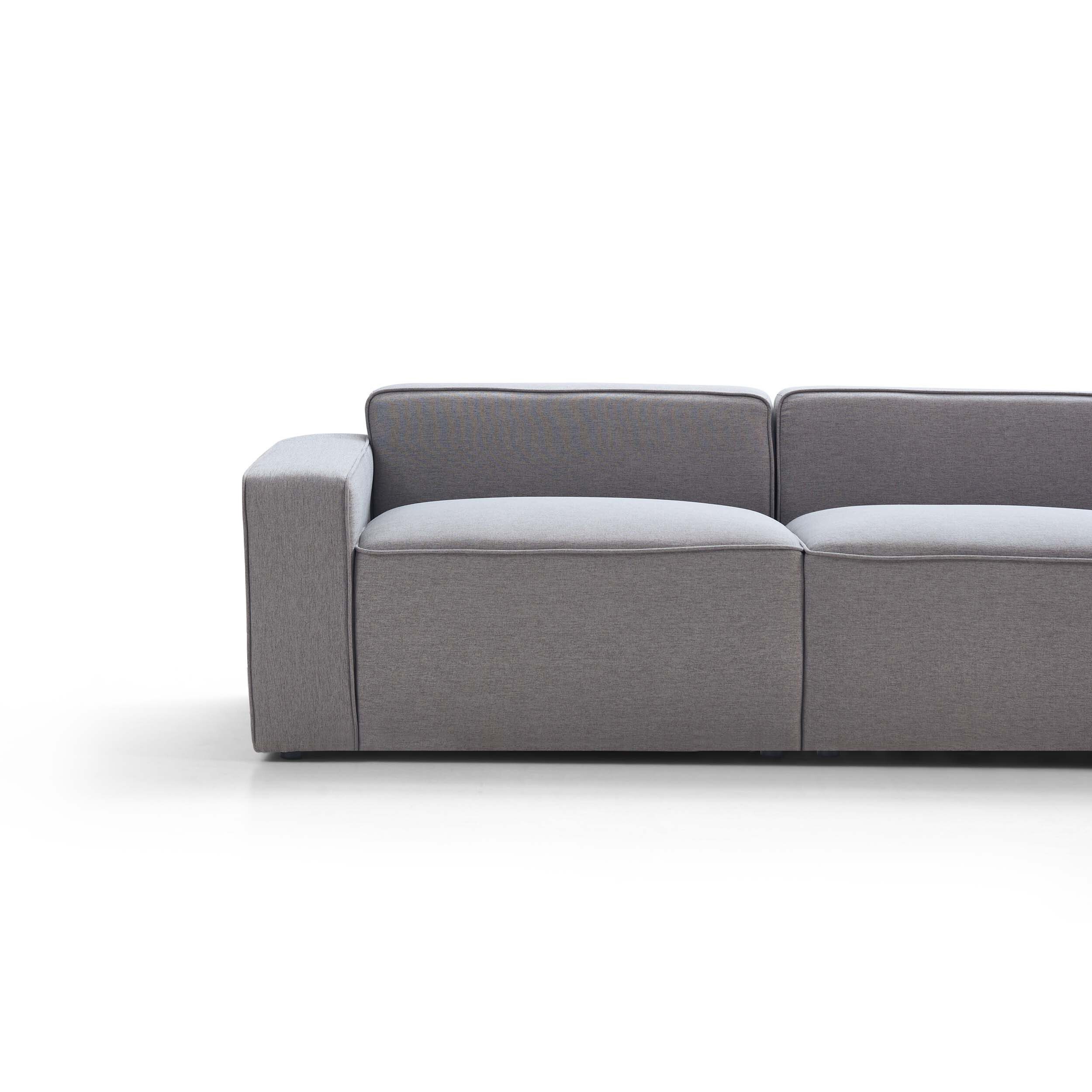 Tuomas 3-Seater Sofa with Ottoman – Light Grey