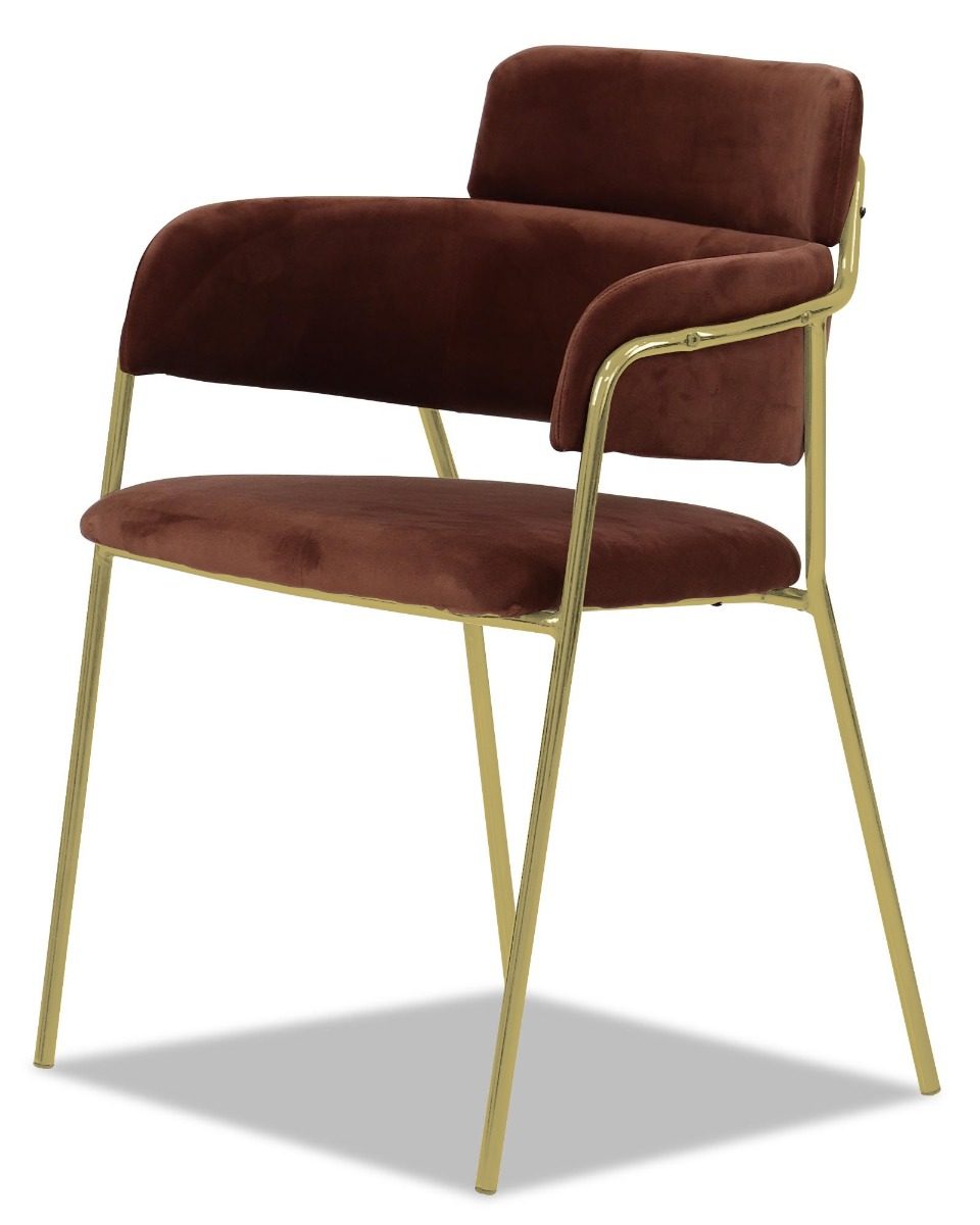Emmiel Velvet Dining Chair with Gold Legs