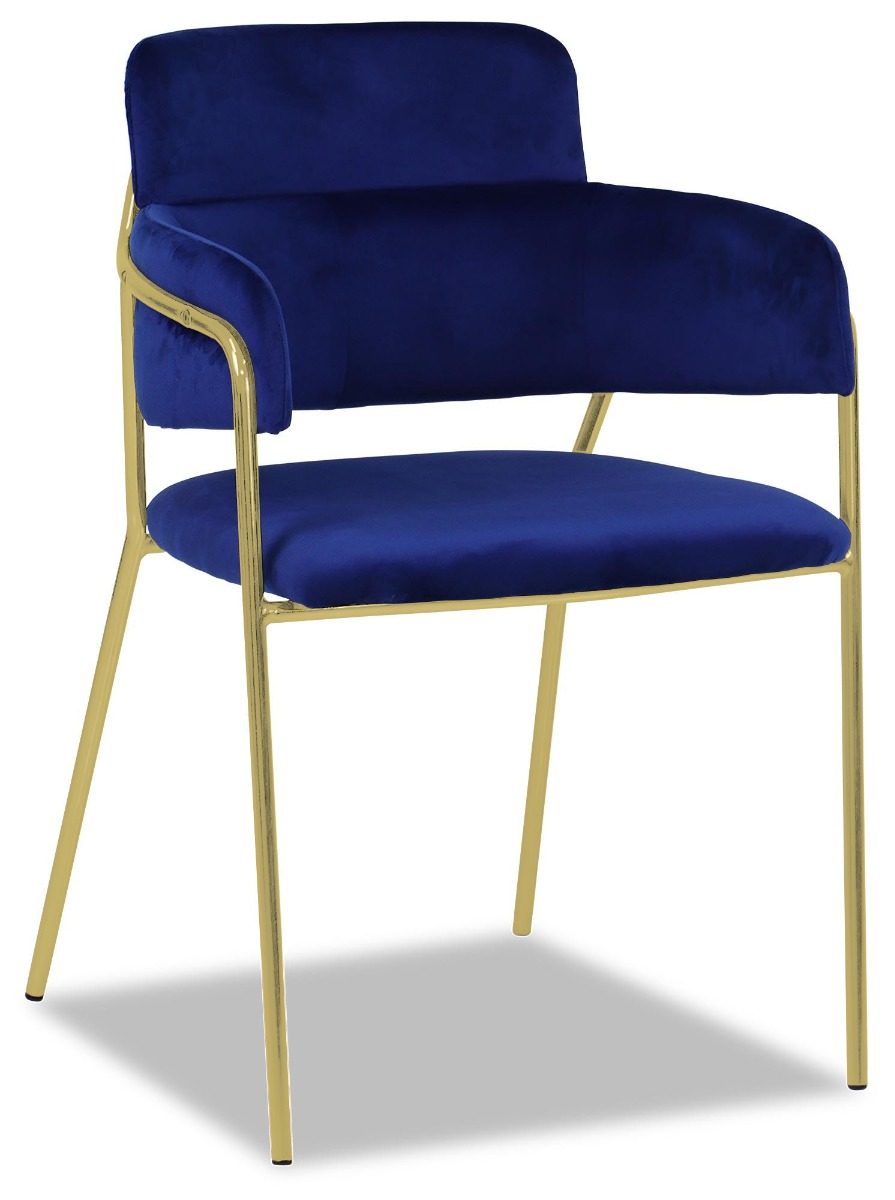 Emmiel Velvet Dining Chair with Gold Legs