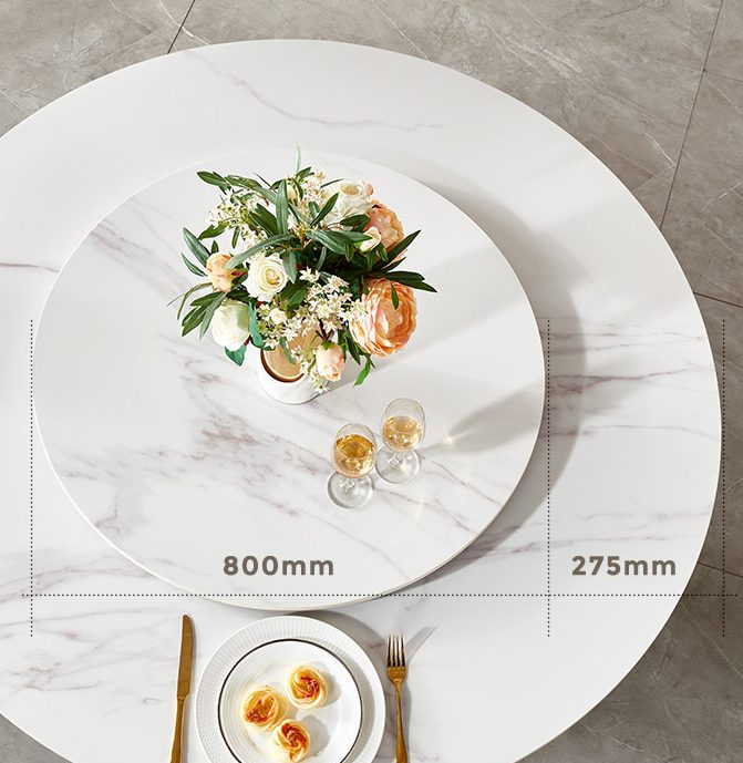 Botticino 1.35M Round Sintered Stone Dining Table