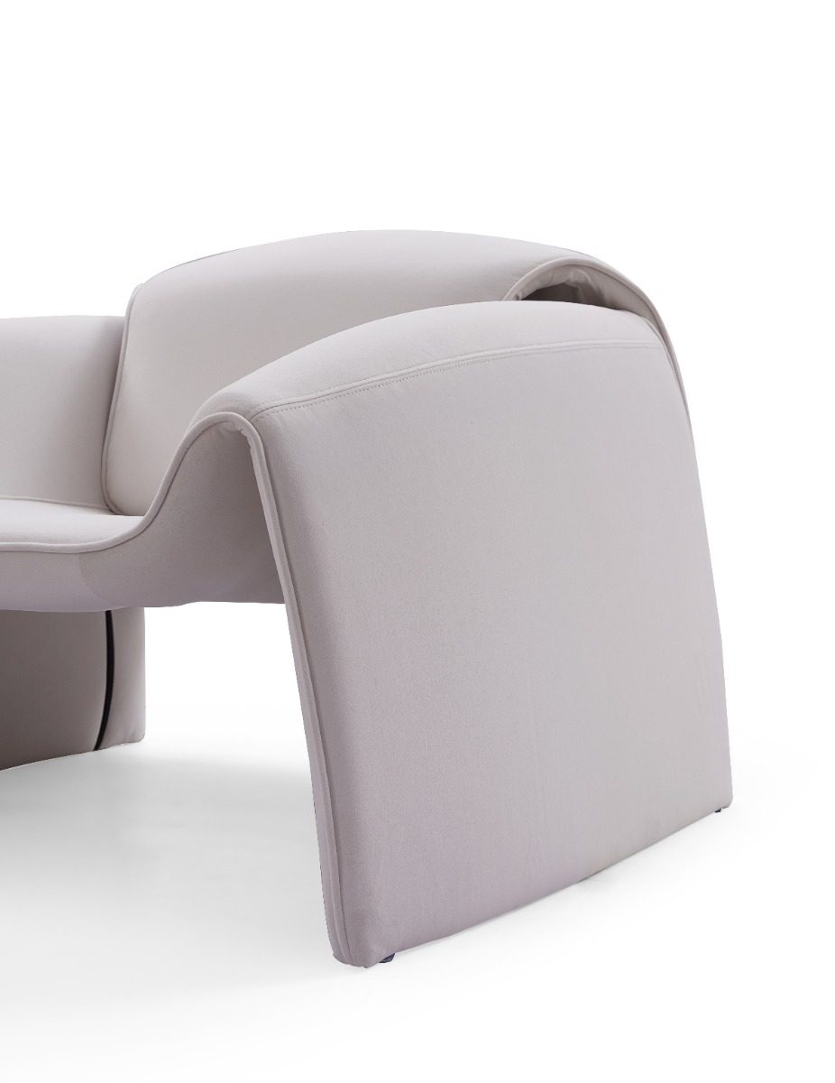 Gweir Modern White Fabric Armchair
