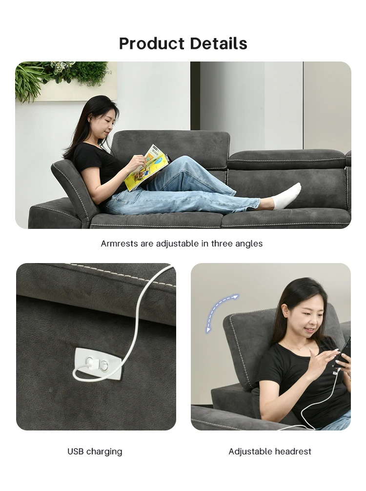 Moderno L-Shape 3-Seater Electric Recliner Sofa