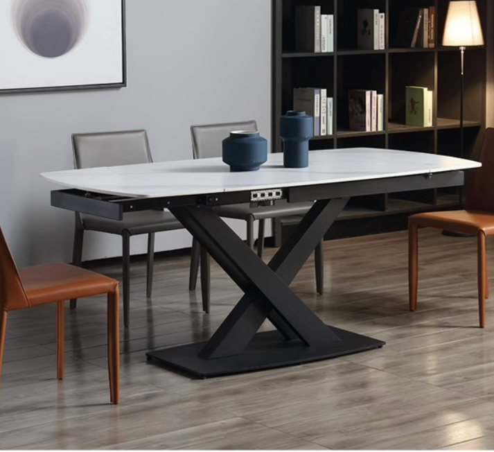 Hume Modern Extendable Sintered Stone Dining Table