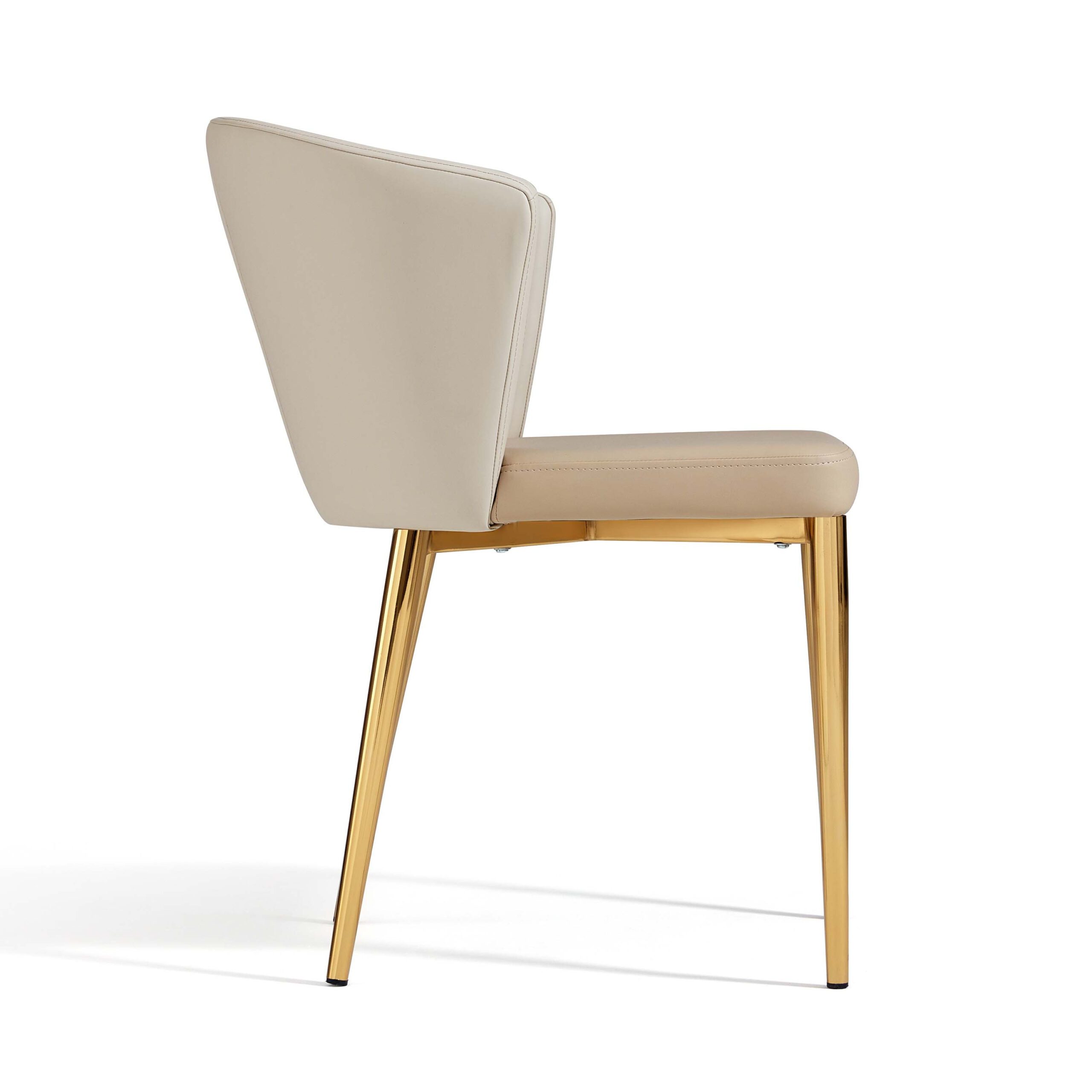 Zoltar CreamGold Faux Leather Dining Chair