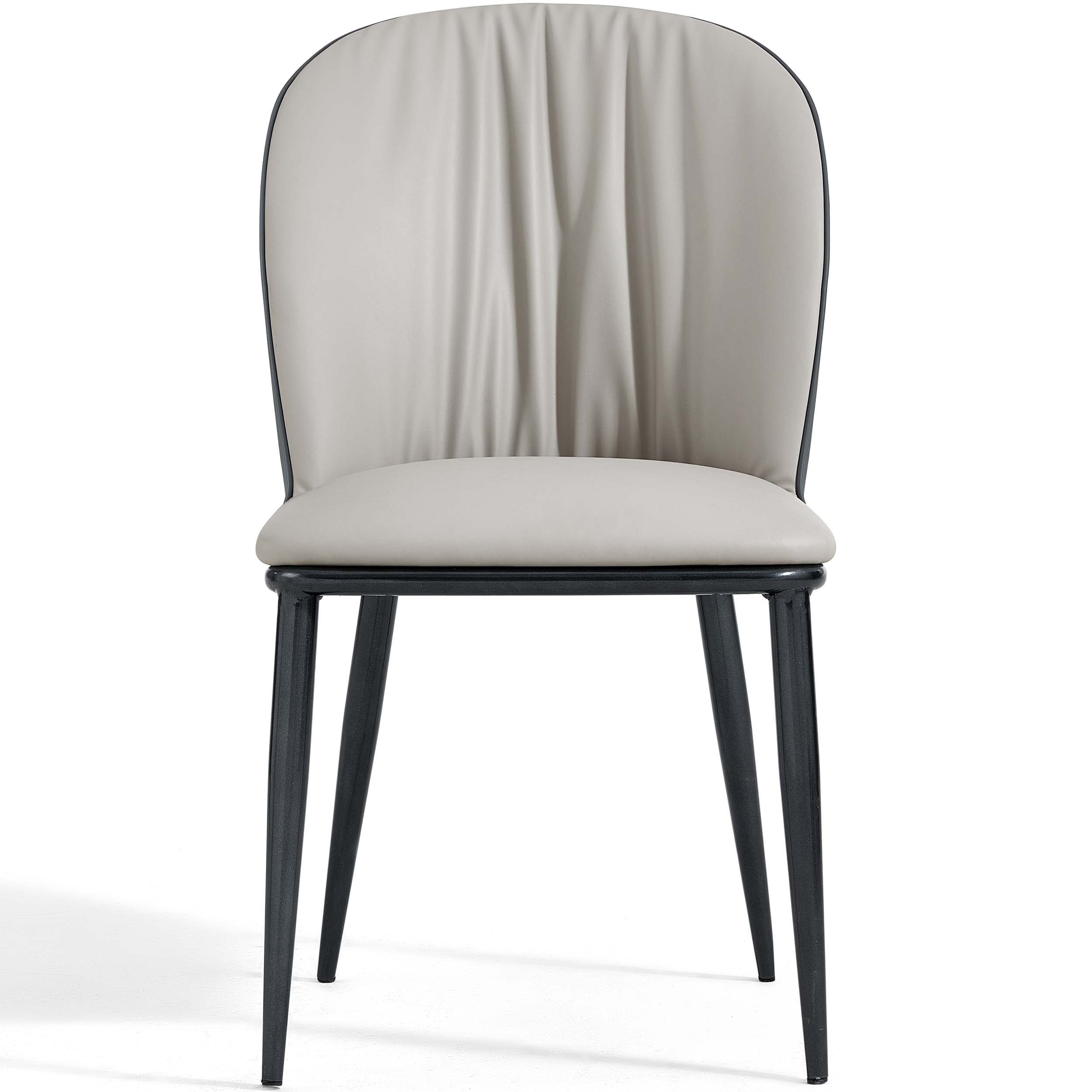 Julis Faux Leather Armless Chair – Light Grey
