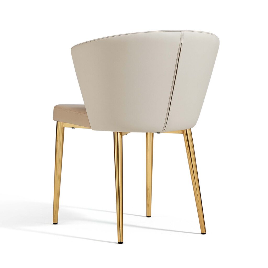 Zoltar CreamGold Faux Leather Dining Chair