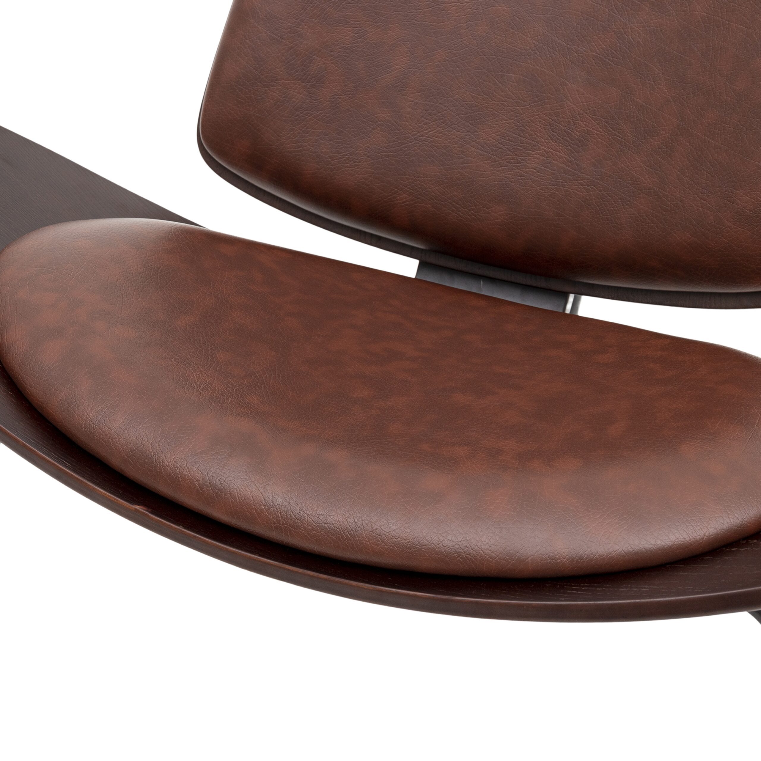 Tatum Walnut Veneer Accent Chair with PVC Upholstery
