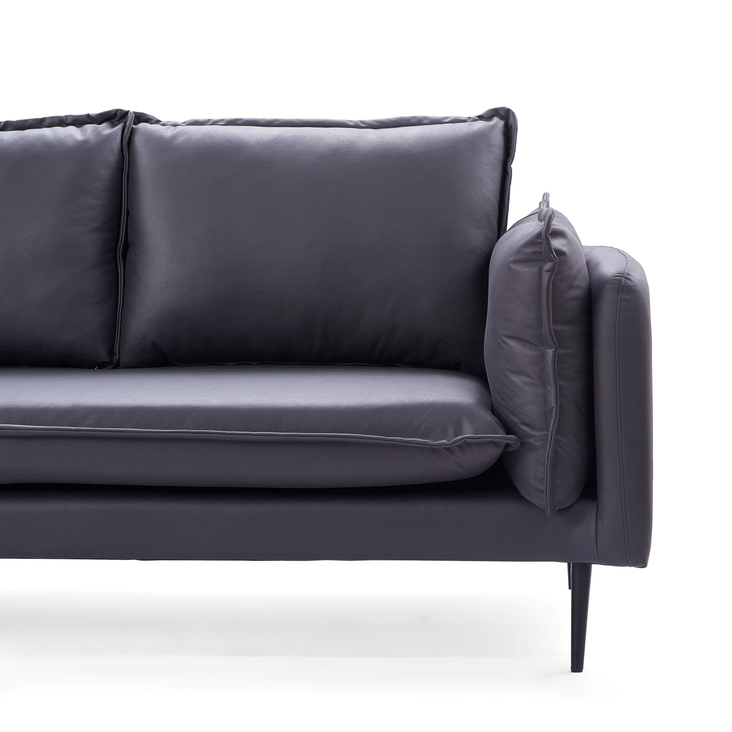 Adain 3-Seater Leathaire Sofa – Grey