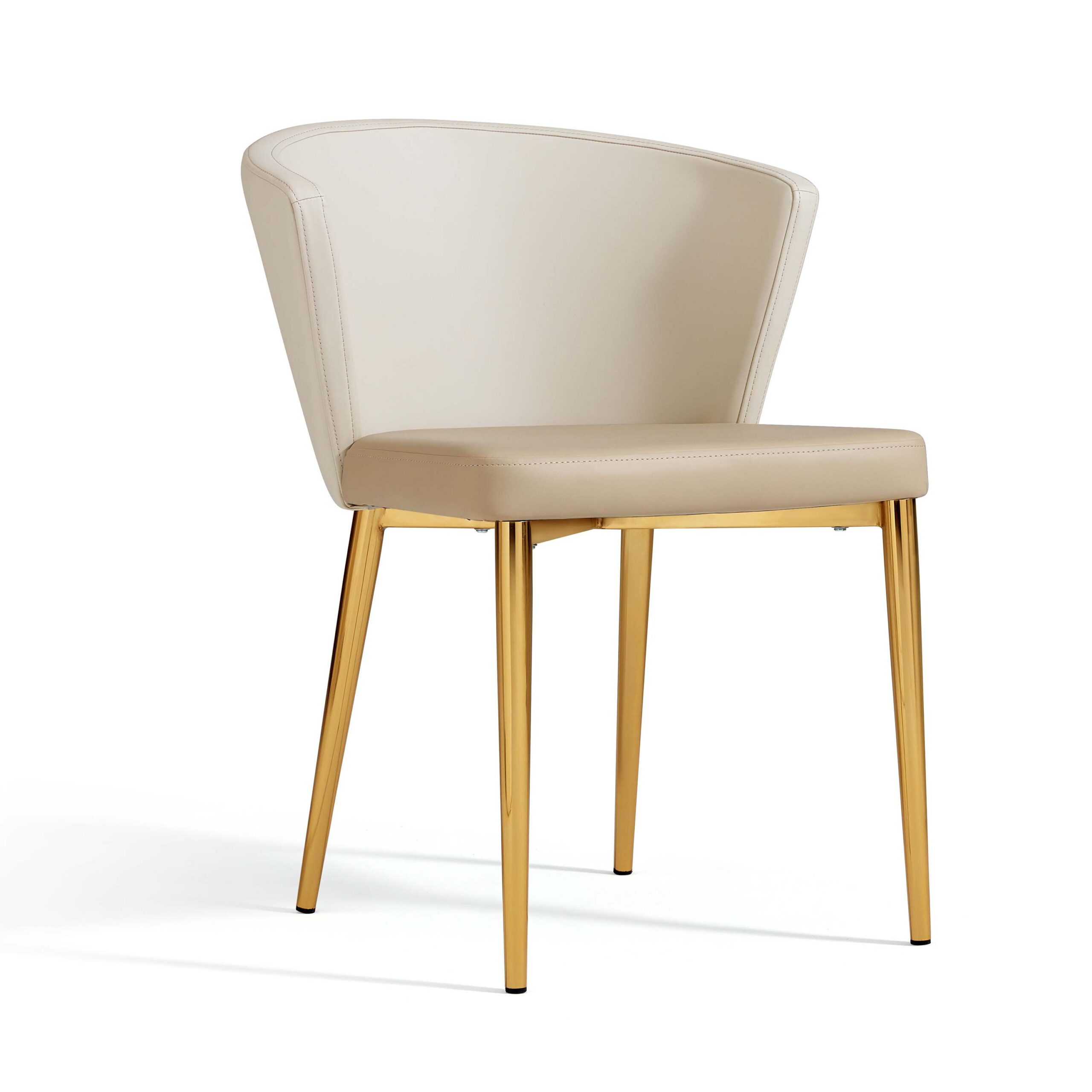 Zoltar CreamGold Faux Leather Dining Chair