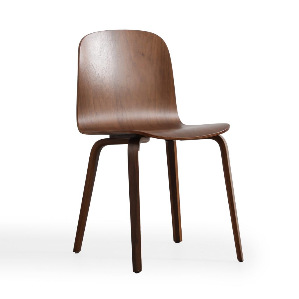 Koji Curved Oak Veneer Armless Chair