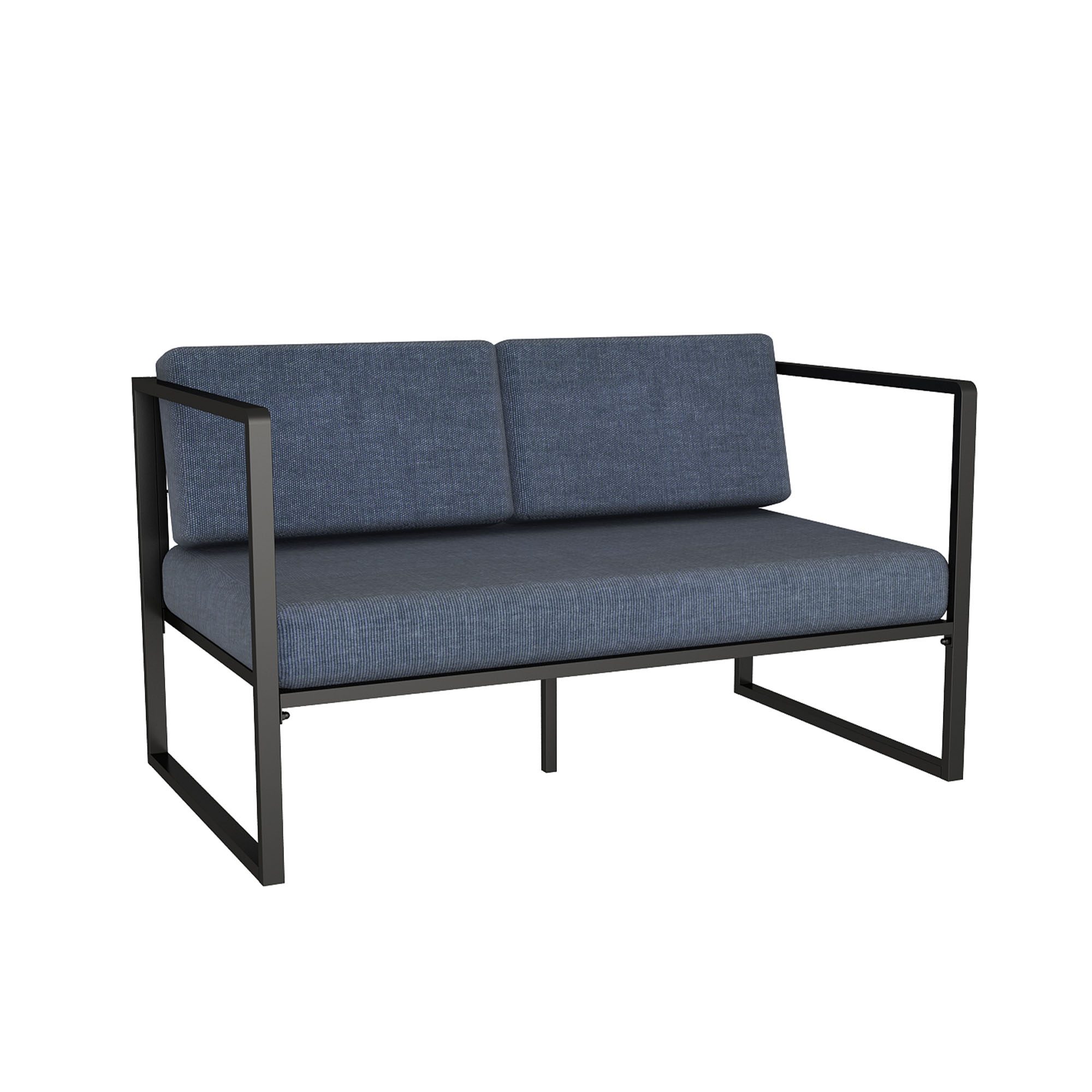 Zagros 2-Seater Sofa (Grey-Blue)