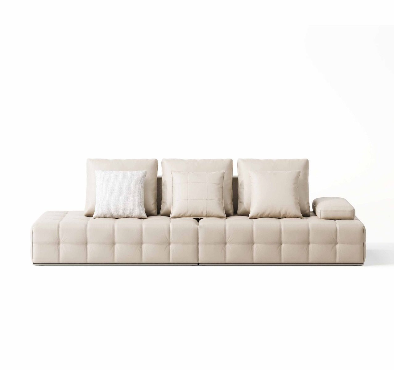 Rheinallt 4-Seater Sofa in Eco-Leather Cream