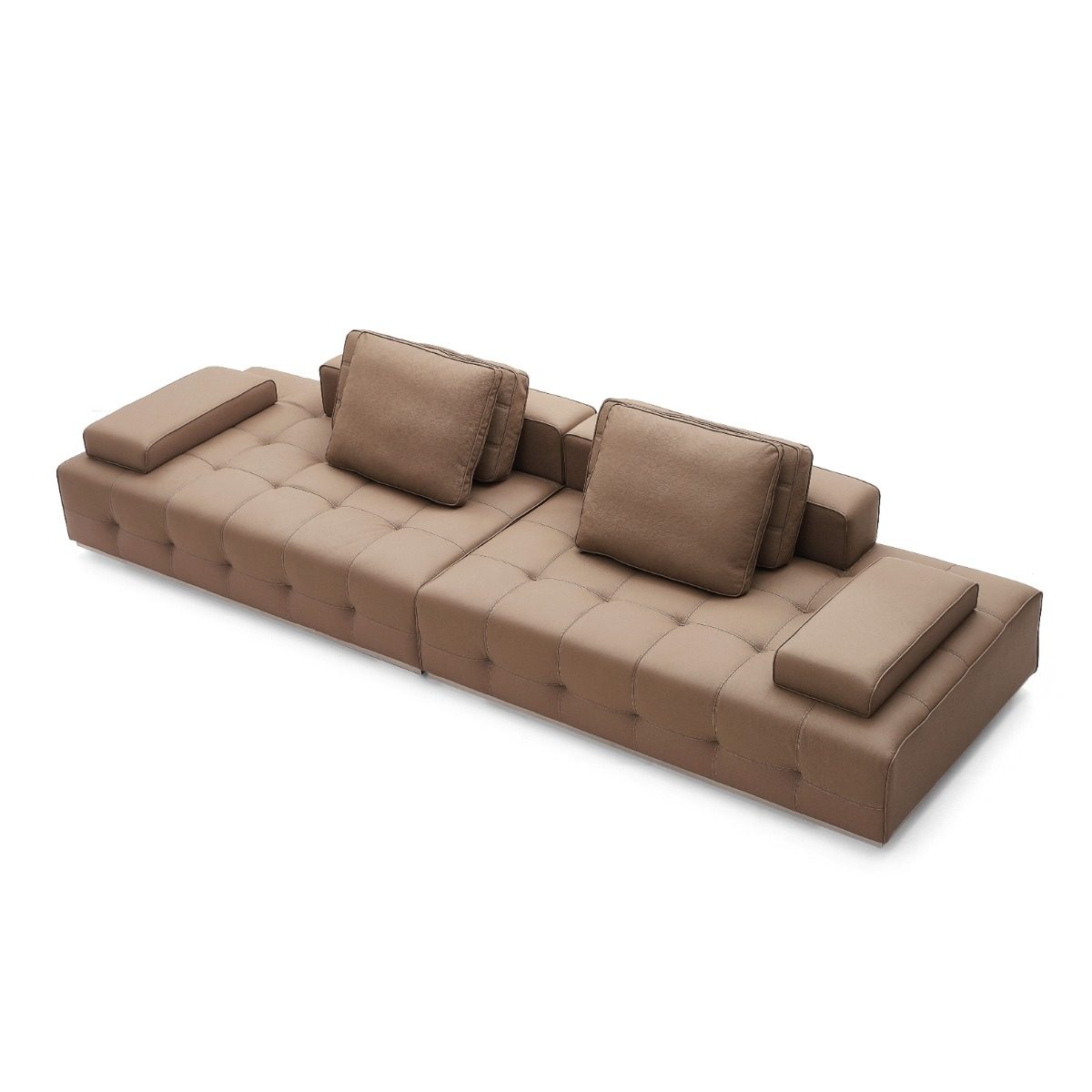Talyessin 4-Seater Premium Leather Sofa – Dark Brown