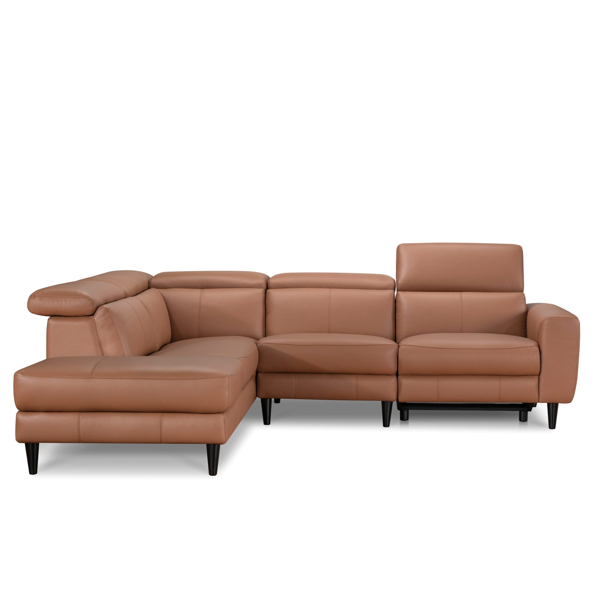 Aleksi L-Shape Leather Electric Sofa with USB Port