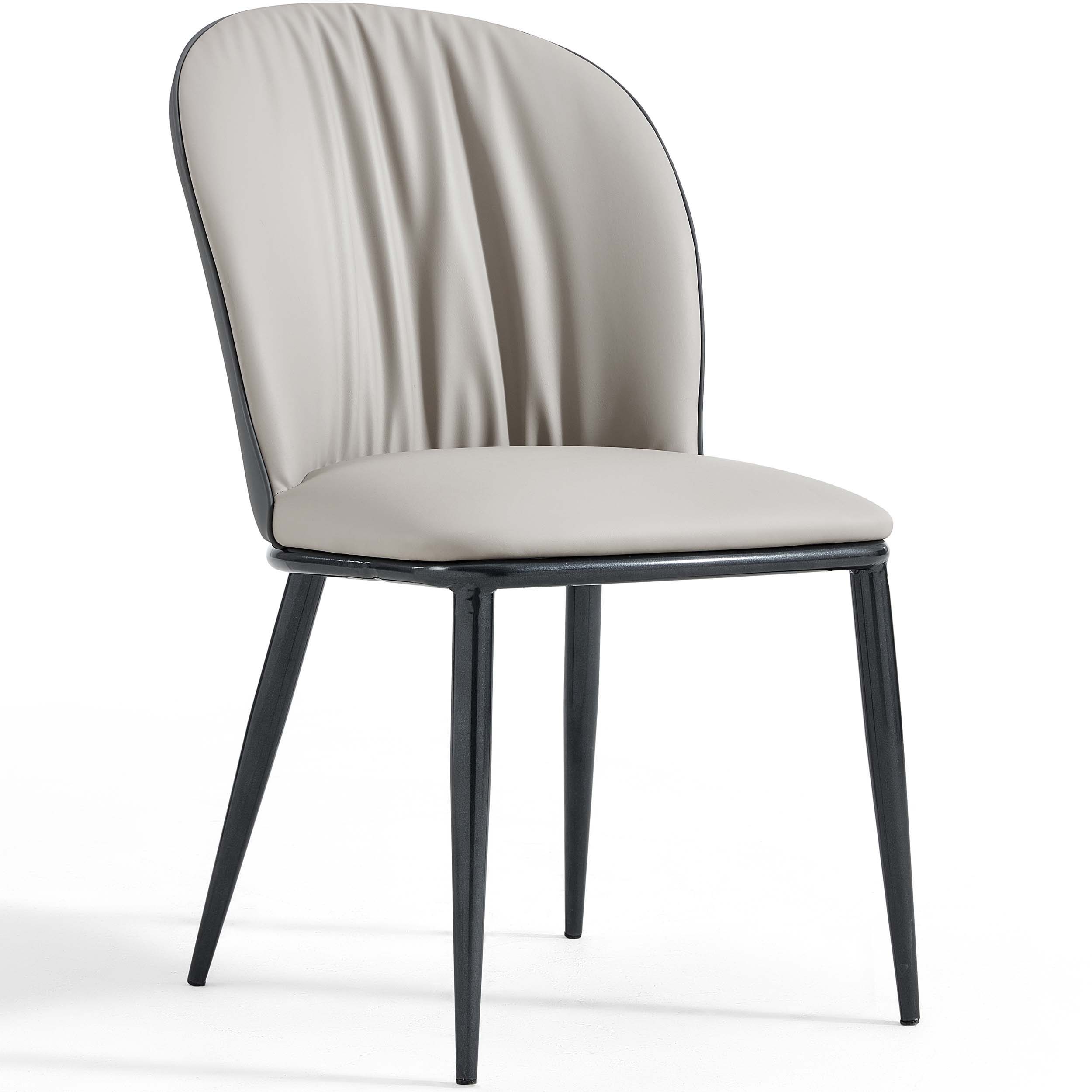 Julis Faux Leather Armless Chair – Light Grey