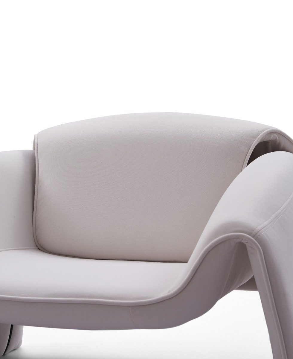 Gweir Modern White Fabric Armchair