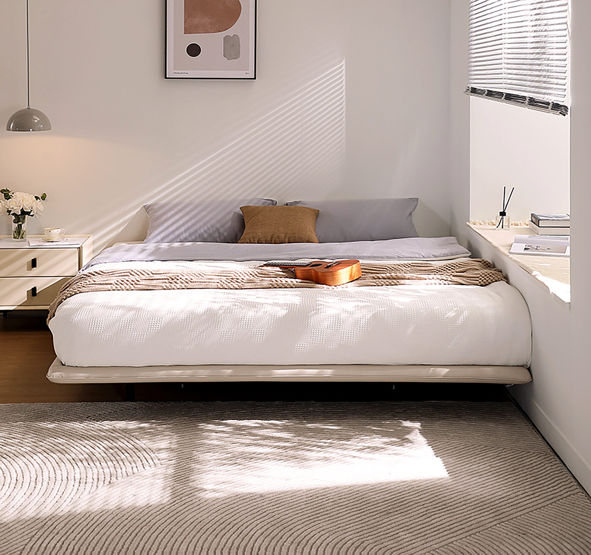 Lawton Faux Leather Divan Bed Frame with 2 Free Pedestals
