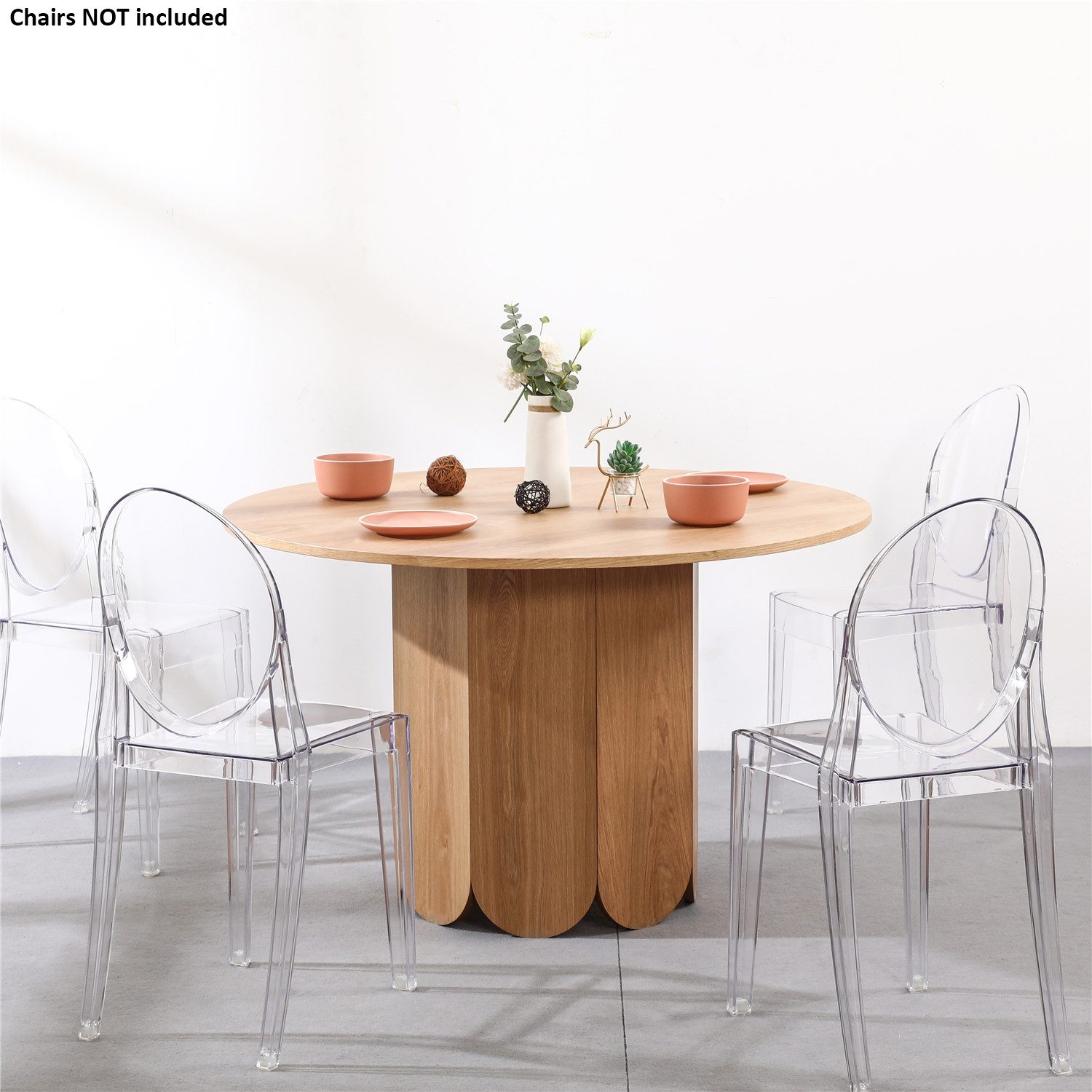 Naomi II Round Oak Veneer Dining Table – 120cm