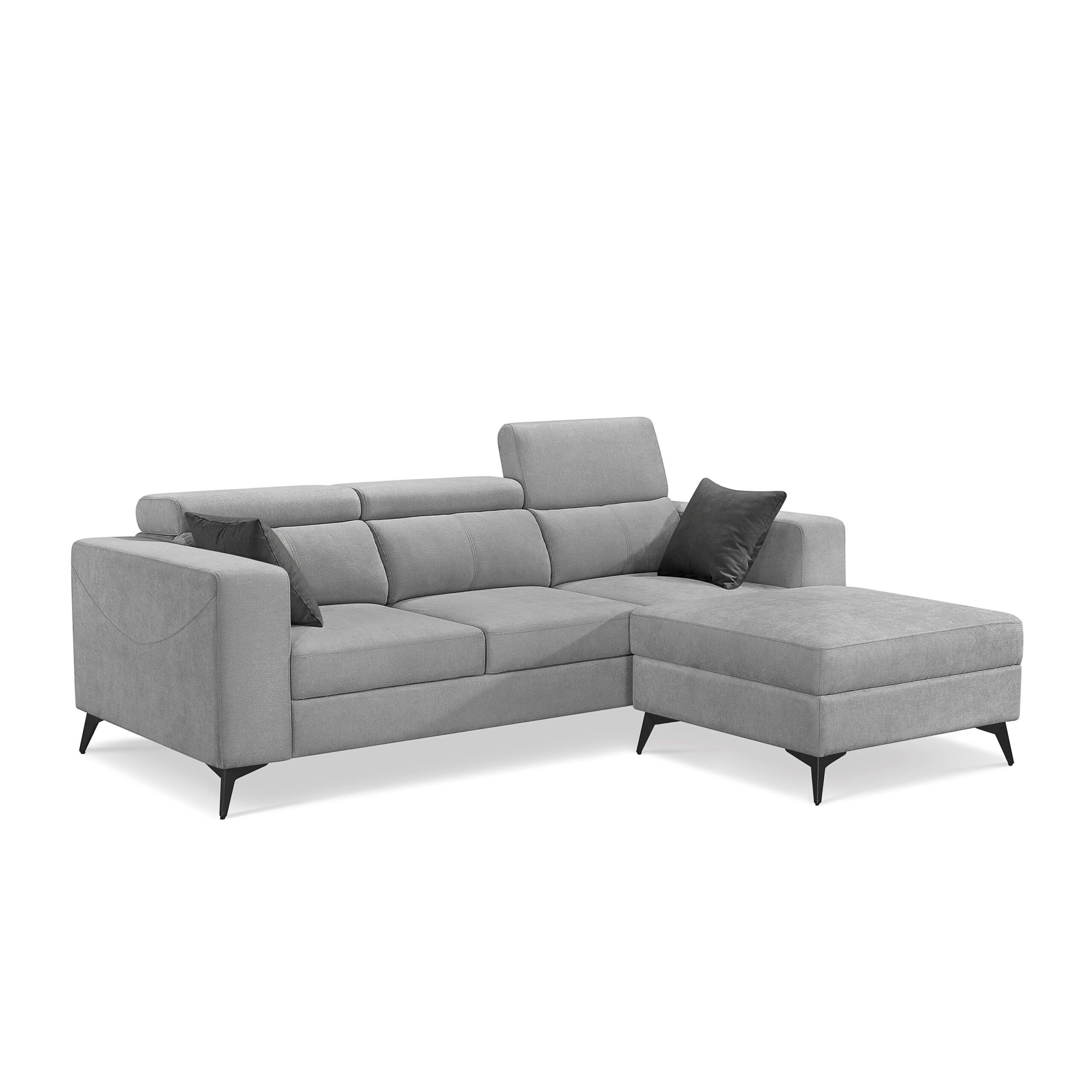 Adriano 2.15m 3-Seater Fabric Sofa with Ottoman